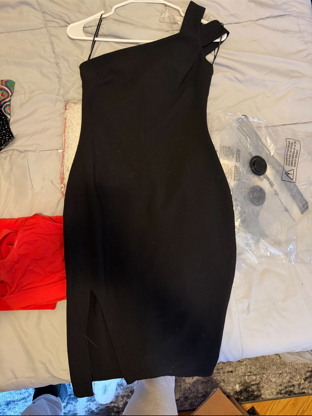 rag & bone Black One-Shoulder Bodycon Dress
